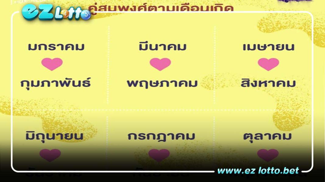 ดวงเนื้อคู่ ดวงสมพงศ์ ตามเดือนเกิด