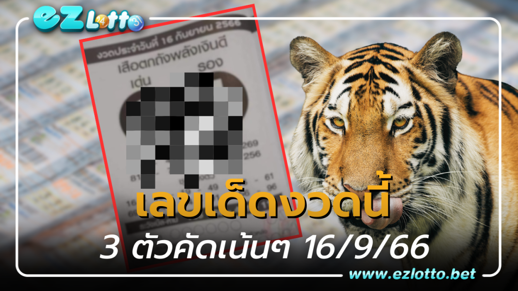 เลขเด็ดงวดนี้  3 ตัวคัดเน้นๆ เสือตกถังพลังเงินดี 16 9 66