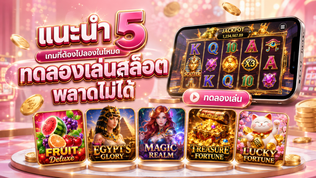 แนะนำ 5 เกมที่ต้องไปลองในโหมด ทดลองเล่นสล็อต พลาดไม่ได้ อัปเดตปี 2026