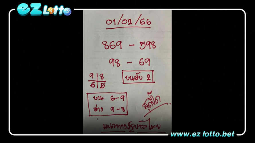 EZlotto รวบรวมหวยรัฐบาล แนวทางหวยไทย เลขดังจากทุกสำนัก มาให้คอหวยทุกท่านได้ติดตามเพื่อเป็นแนวทางในการแทงหวยงวดวันที่ 1 ก.พ. 2566 ก่อนเลขจะหมด